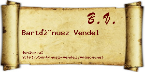 Bartánusz Vendel névjegykártya